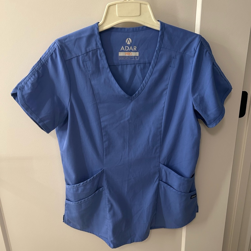 Adar Women's Ceil Blue Scrub Top